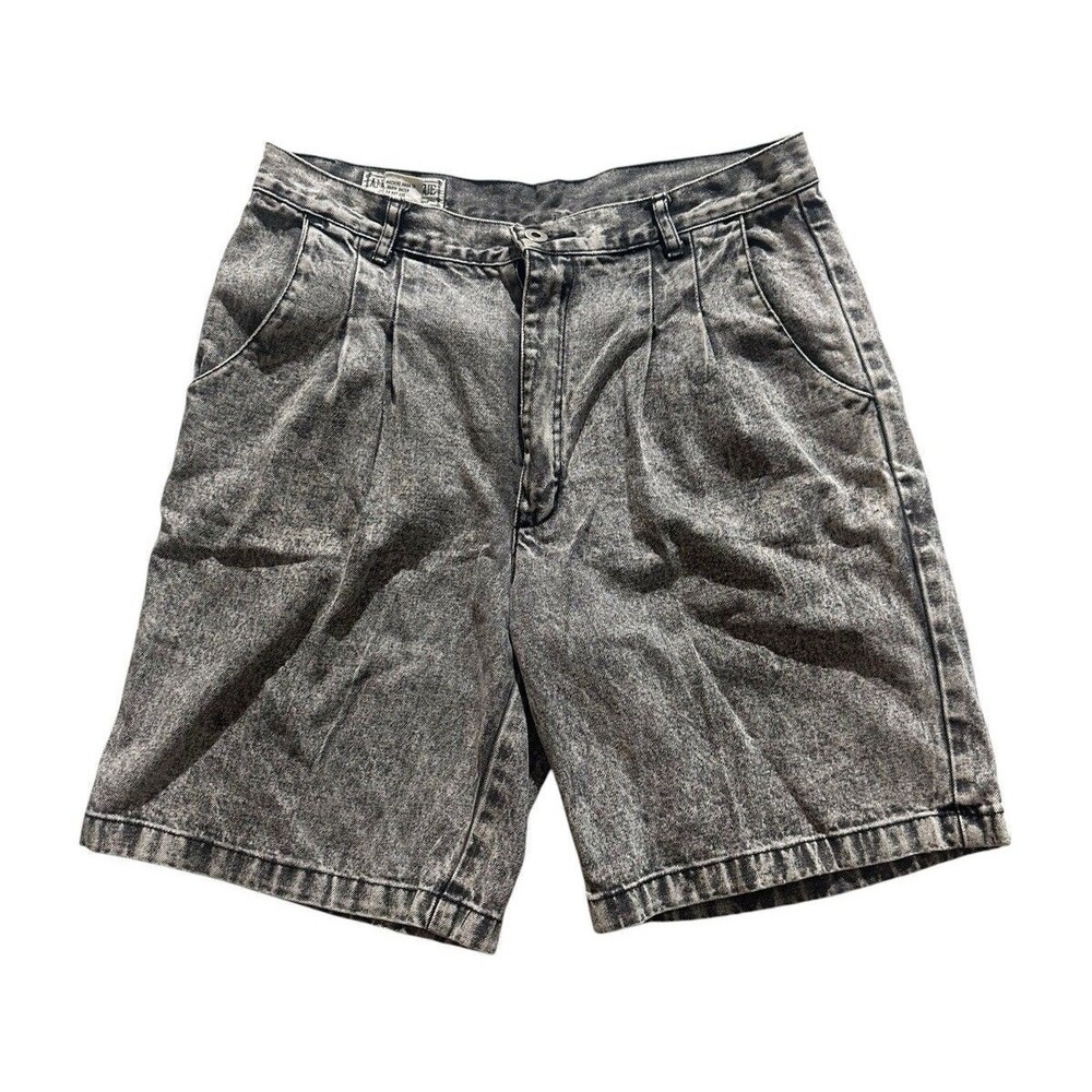 Vtg Anchor Blue Baggy Denim Acid Wash Jean Shorts Jorts Size 32 Retro Y2K Skater